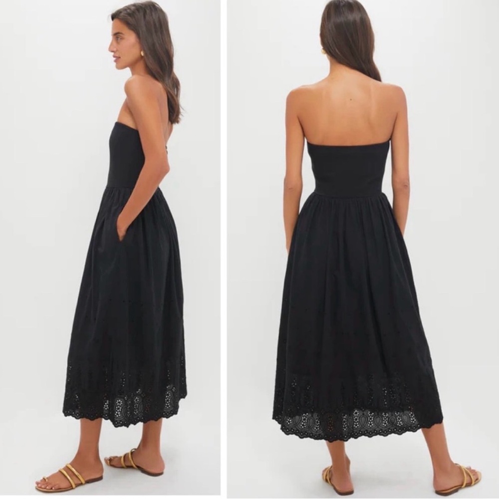 NWT Tuckernuck Black Strapless Midi Dress - Picture 2 of 2